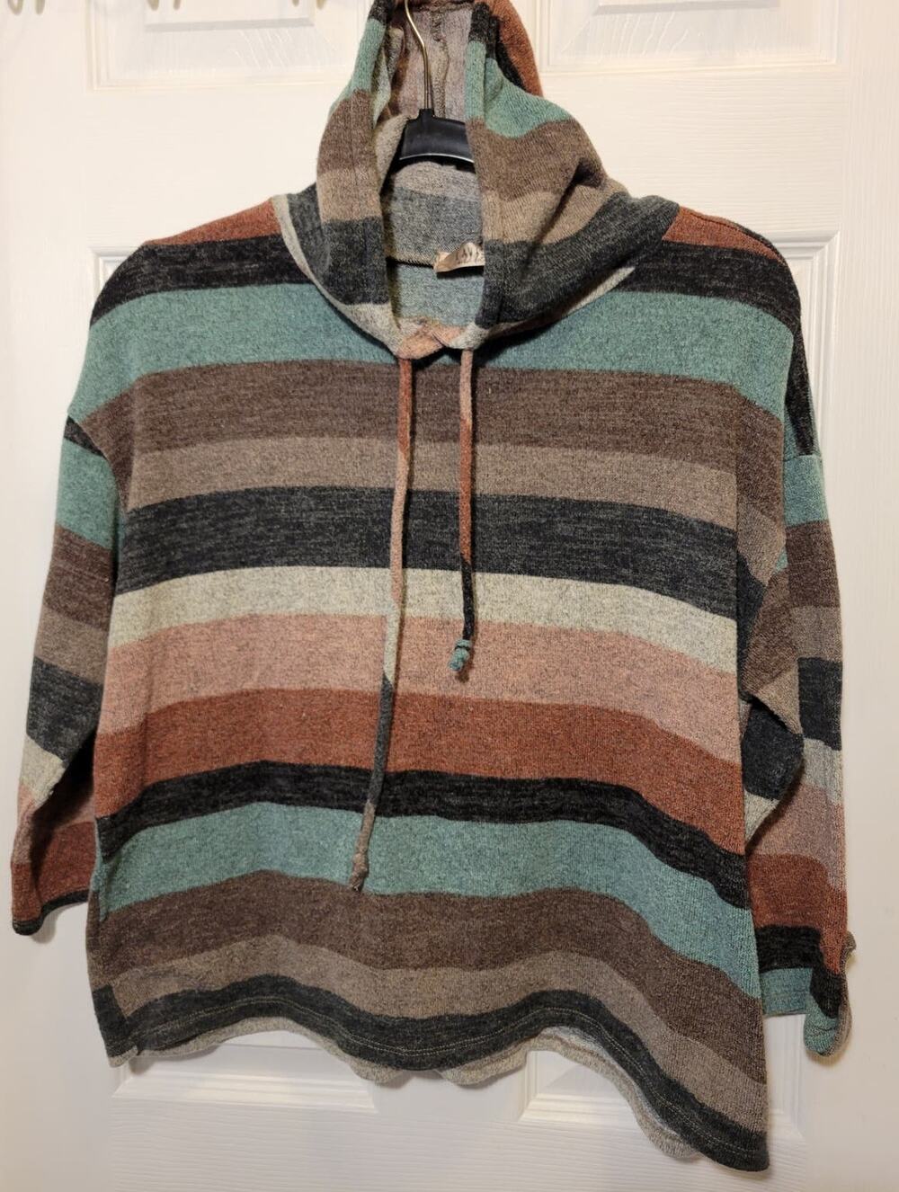Lavish Teens Striped Hoodie Multi-color stripes with draw string size XL